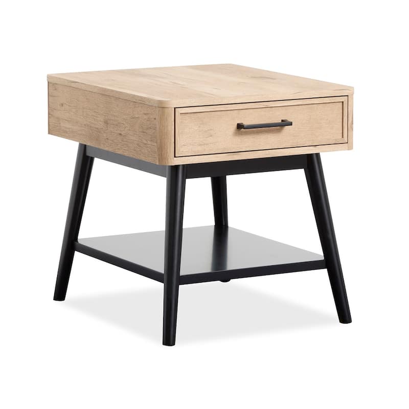 Magnussen Home Fletcher Driftwood Rectangular End Table - 22''W x 24''D x 24''H - 22''W x 24''D x 24''H