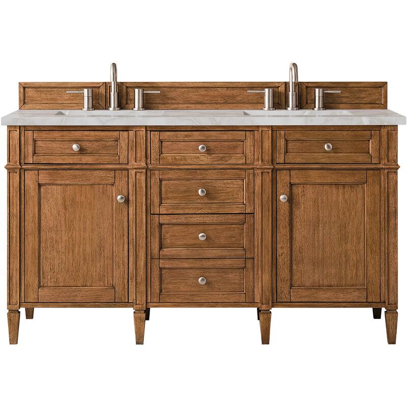 James Martin Vanities 650-V60D-FVSL Brittany 60" Free Standing Double - Saddle Brown