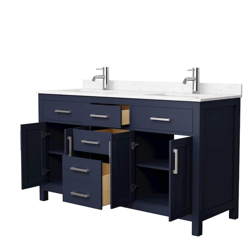 Beckett 60 Inch Double Vanity, Cultured Marble Top