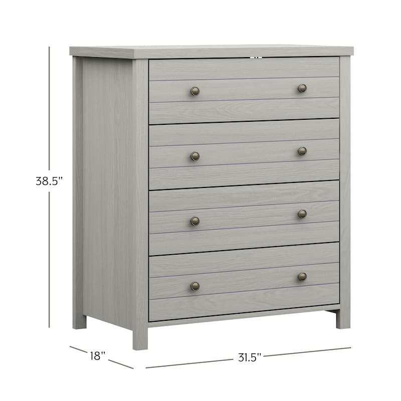 Living Essentials by Hillsdale Harmony Plank Front 4-drawer Chest