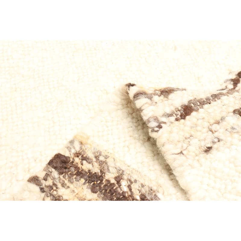 ECARPETGALLERY Braid weave Sienna Cream Wool Rug - 5'3 x 7'7