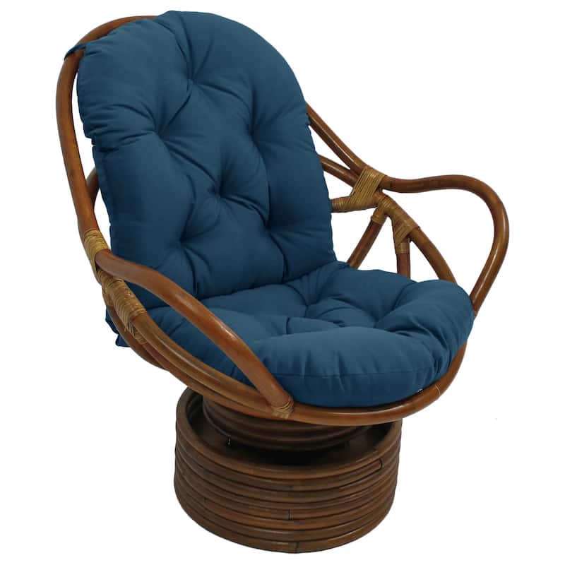 Blazing Needles 48-inch Swivel Rocker Cushion - 24 x 48 - Sea blue