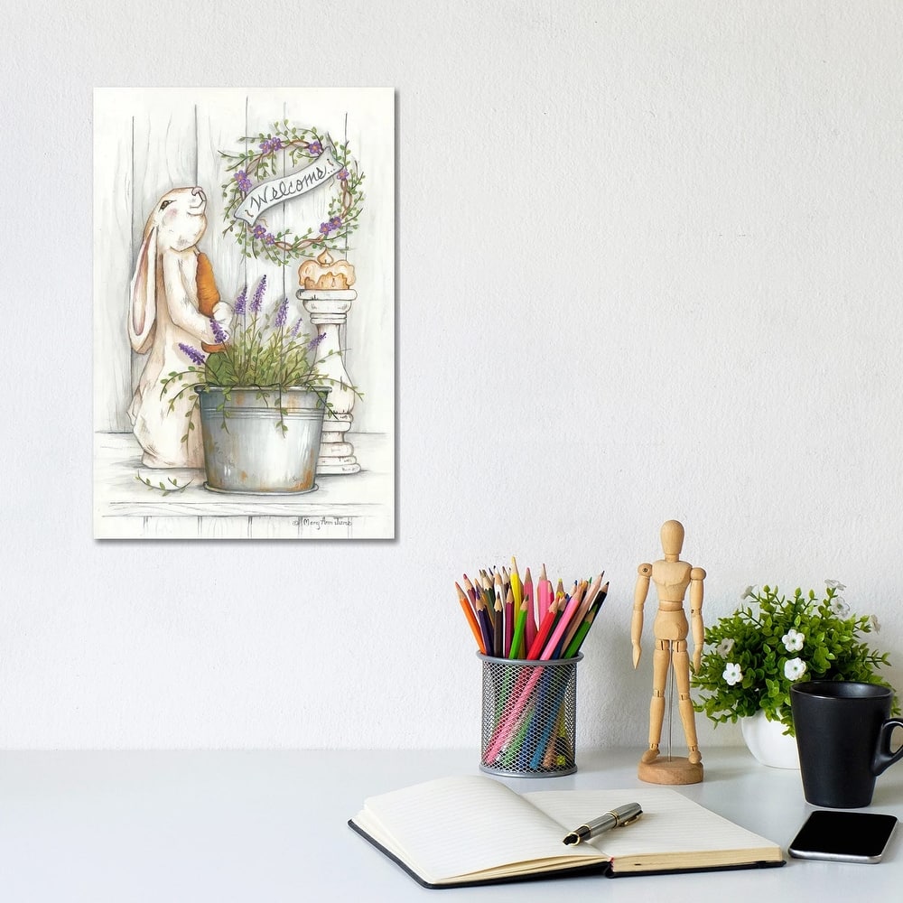 iCanvas "Welcome Bunny" by Mary Anne June Canvas Print