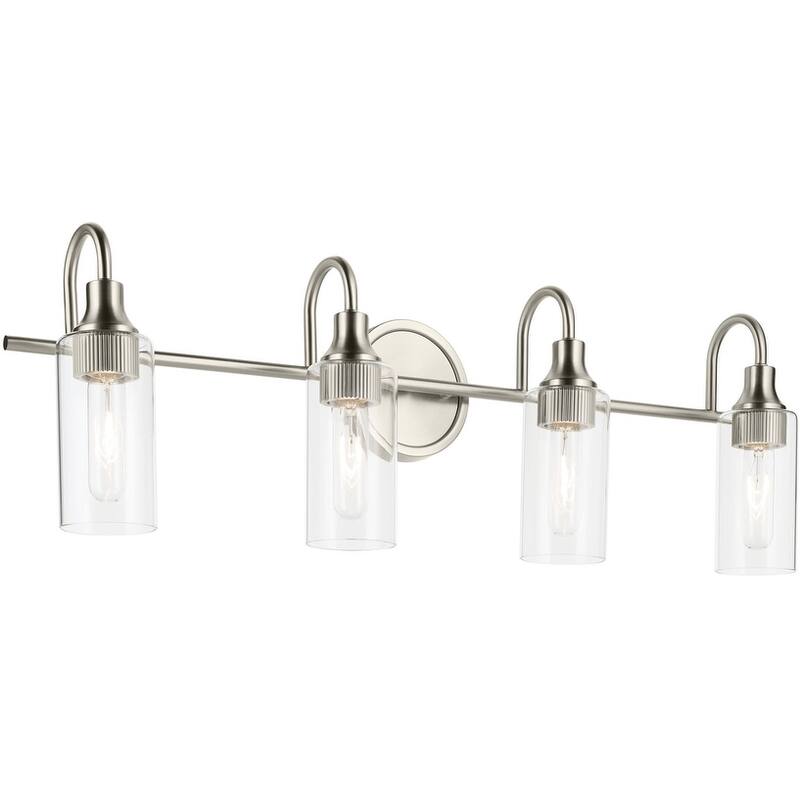 Kichler 55212 Kavi 4 Light 32" Wide Vanity Light with Clear Glass - Brushed Nickel