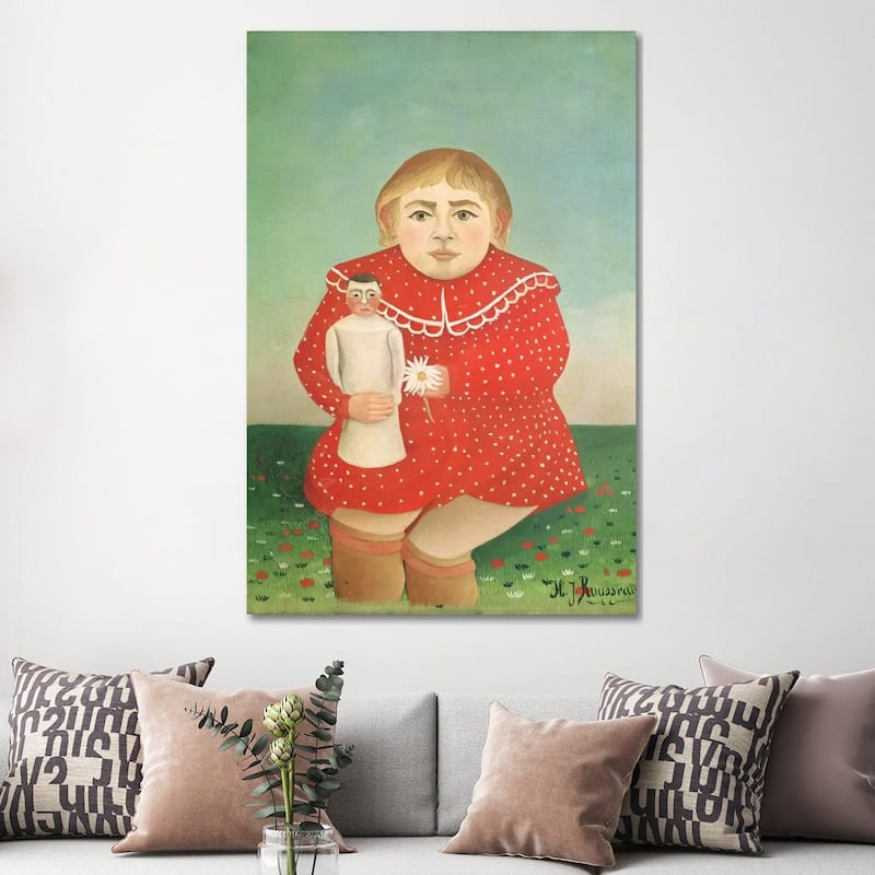 iCanvas "The Girl With A Doll, c.1892" by Henri Rousseau Canvas Print