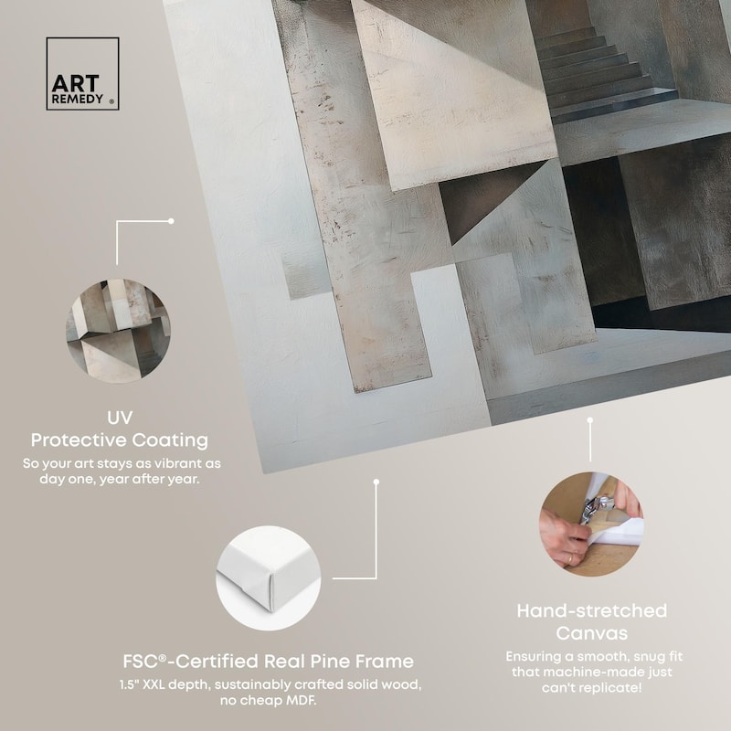 Grey Matrixy Canvas by Art Remedy, Gallery Wrapped