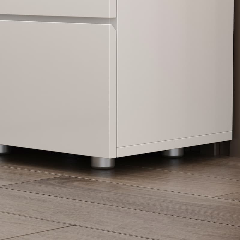 Nightstand Bedside Table Wood 2-Drawer End Table White/Brown