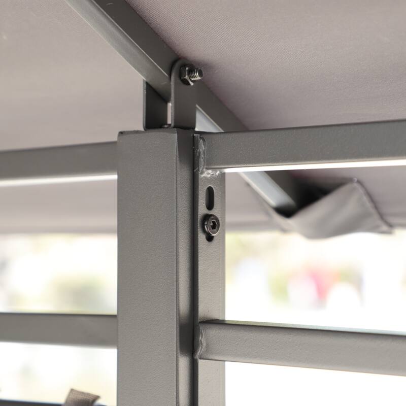 13x10 FT Outdoor Large Patio Shade Canopy with Ventilated Double Roof and Detachable Mesh Cover