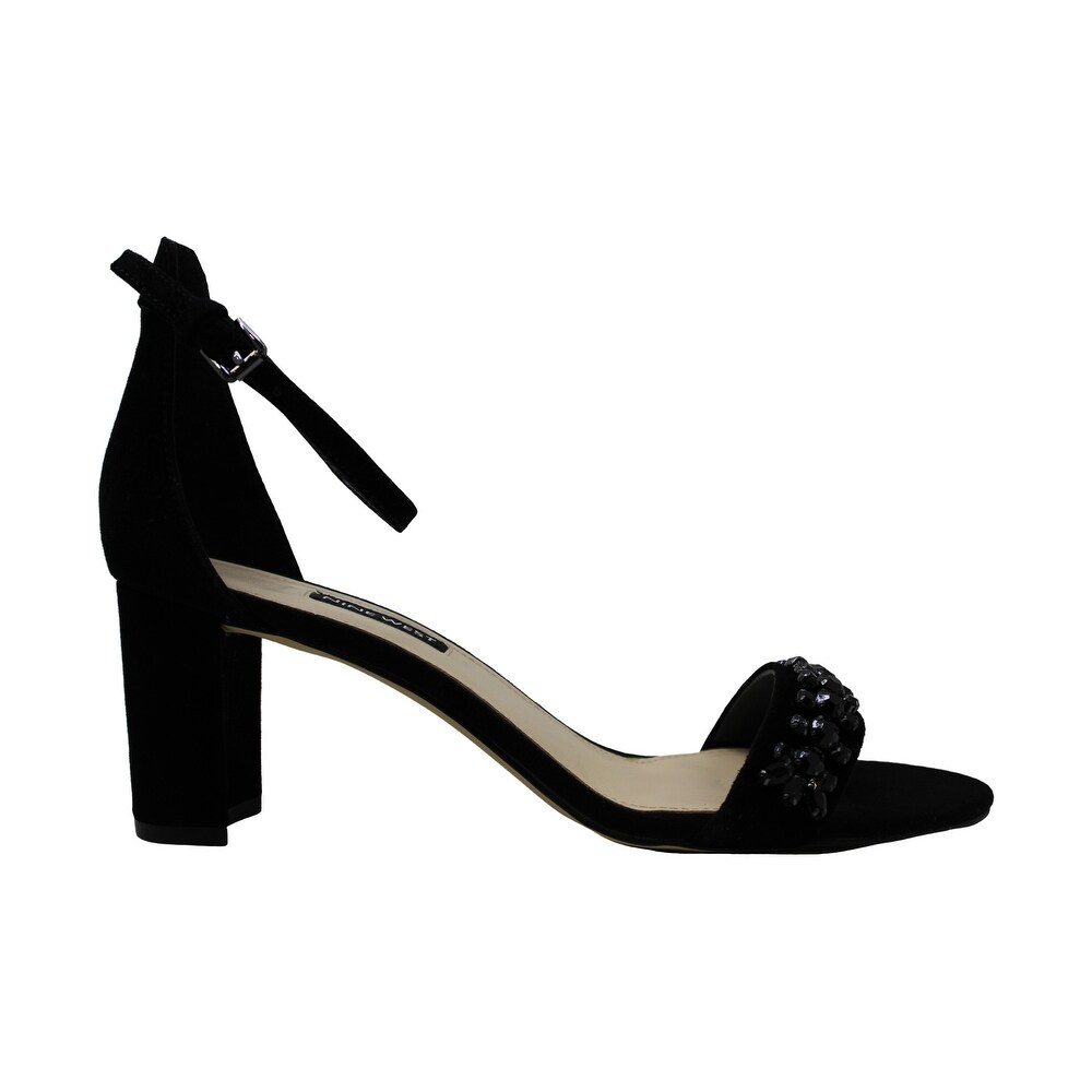 5.5 M US Nine West Womens MARKANDO Suede Heeled Sandal Dark Blue