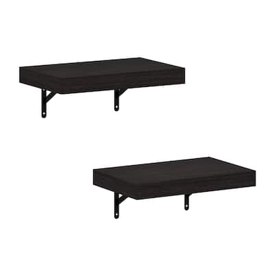Furinno Tanna 15-Inch Wall Mounted Floating Display Shelves, Natural, Set of 2