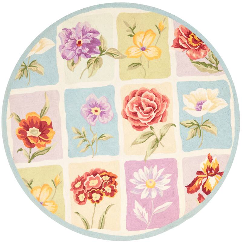 SAFAVIEH Handmade Chelsea Guri French Country Wool Rug - 5'6" Round - Multi