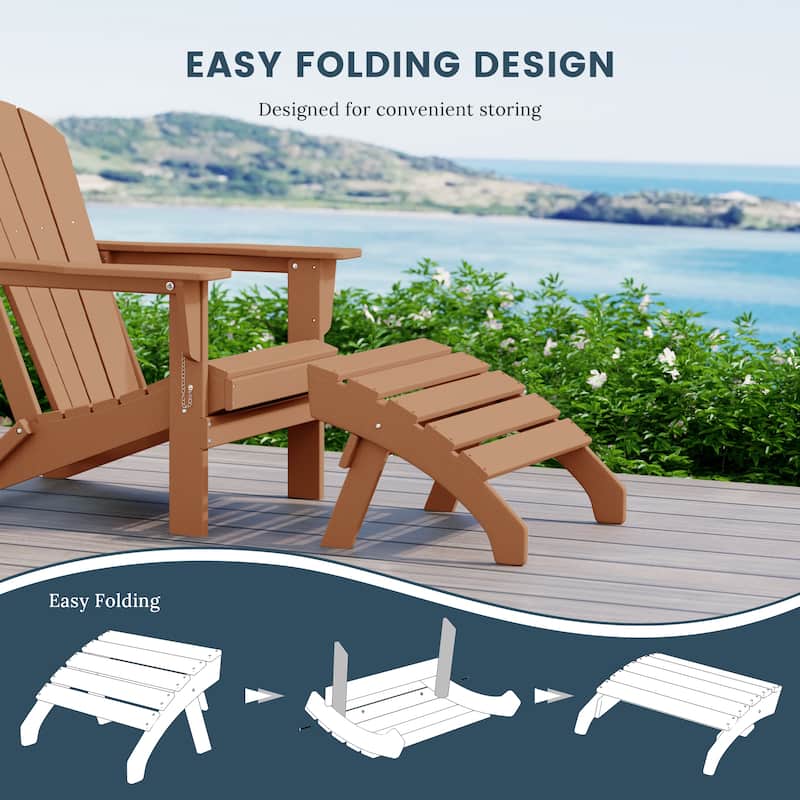 Polytrends Altura Outdoor Adirondack Folding Ottoman