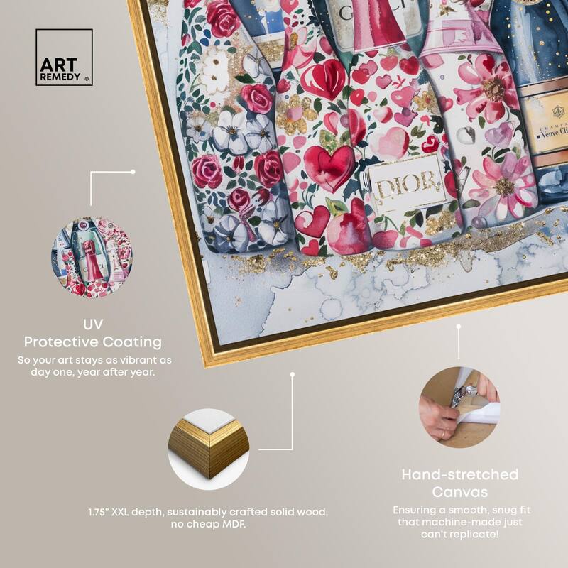 Intricate Floral Champagne Canvas by Art Remedy