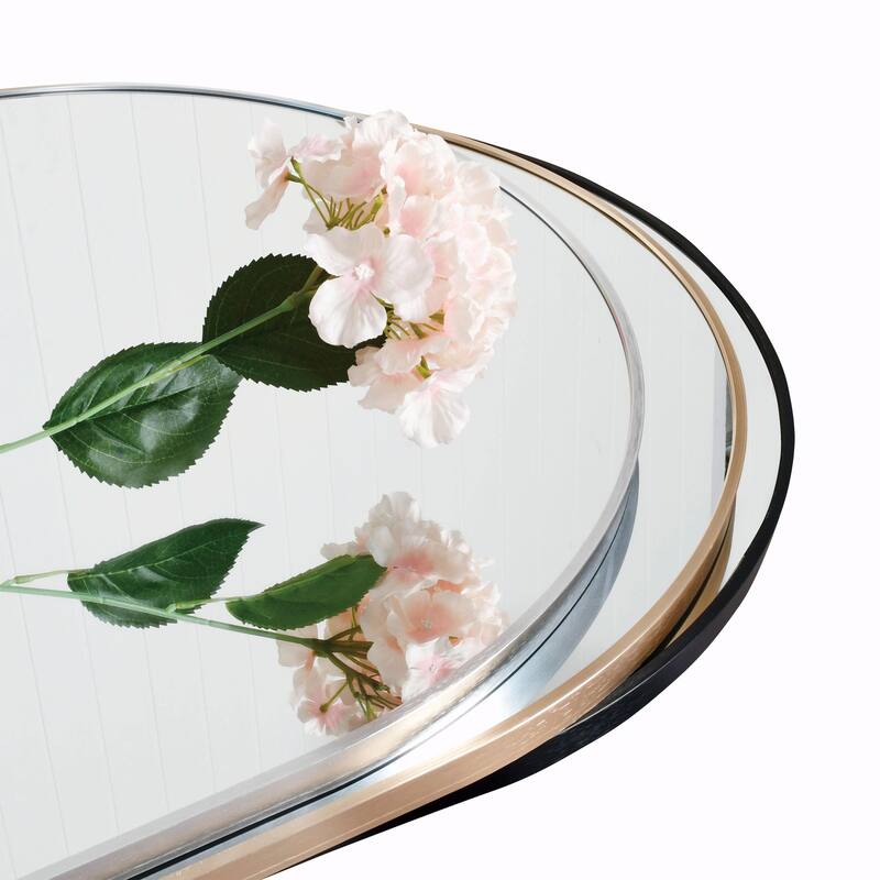 30x40 Inch Metal Framed Arched Bathroom Mirror for Wall