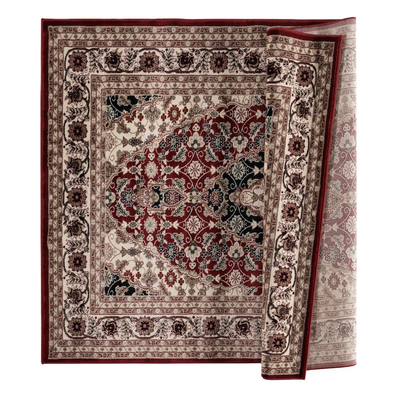 Hollywood Collection Red/Ivory Area Rug