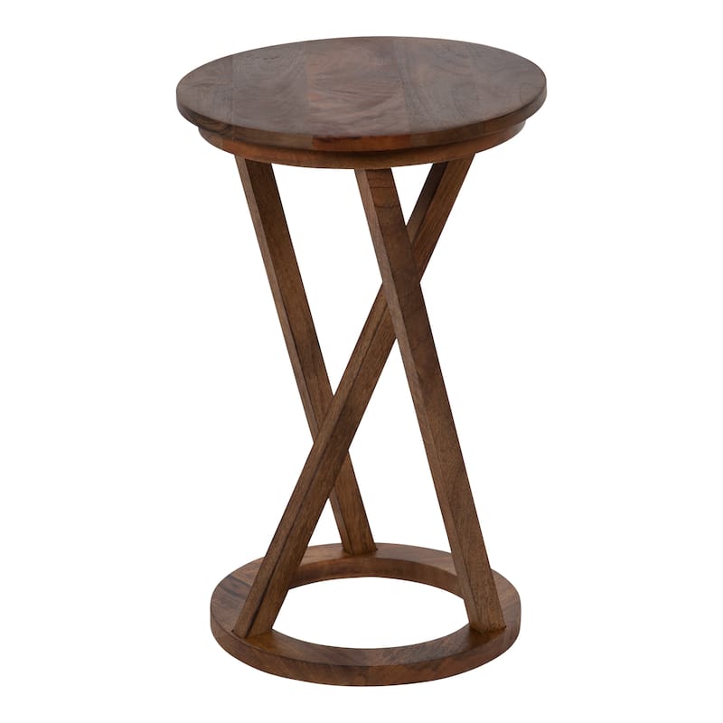Kate and Laurel Aja Modern Wood Accent Table - Assembly Required 15x15x23 - Walnut Brown
