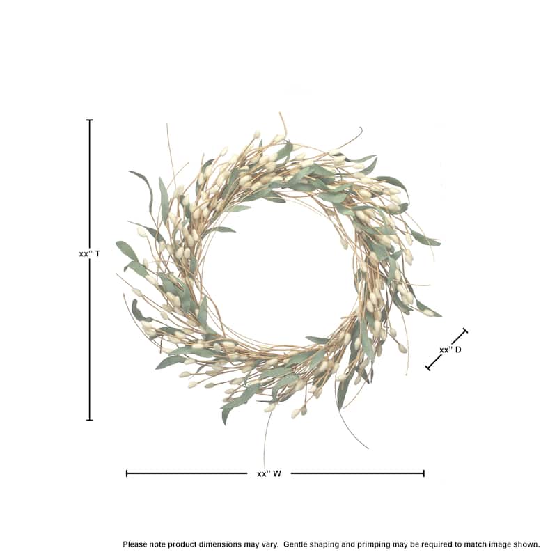 Albino Willow Pick Wreath 24"