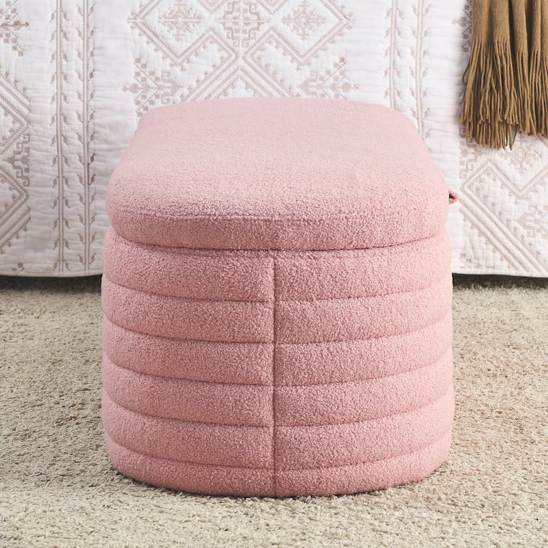 Length 45.5 inchesStorage Ottoman Bench with Safety Hinge