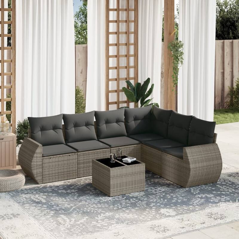 vidaXL Garden Sofa Set - Grey With table