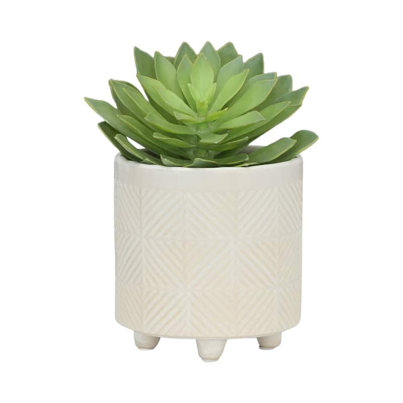 Ceramic Textured Footed Planters Set of 2 - 6" - 8"