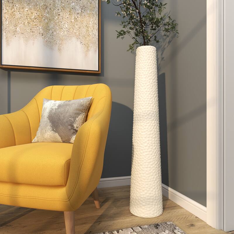 Minimalist Ceramic Modern Tall Vase with Bubble Texture - Silver, Black, Gold, White