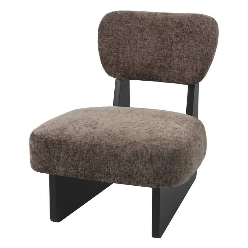 Christopher Knight Home - Vincent Polyester Upholstered Lounge Chair with Solid Wood Base (Set of 2）