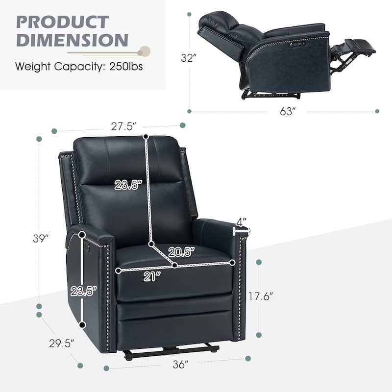 Salvador Transitional Electric Recliner set of 2 with Special Arms by HULALA HOME