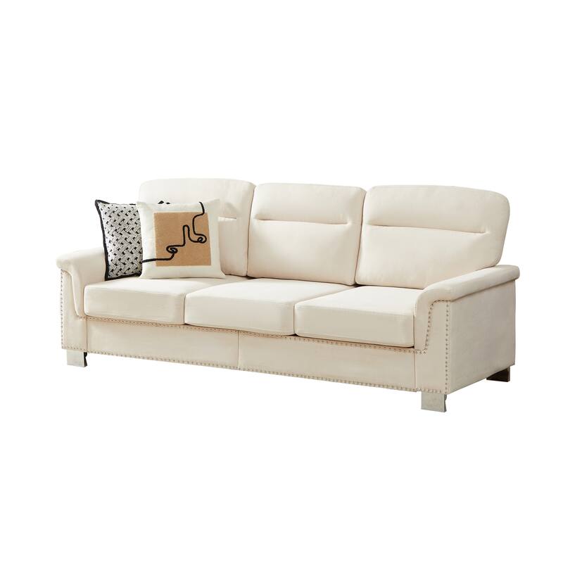 82" Snowfleece 3-Seater Sofa for Living Room, Bedroom & Office