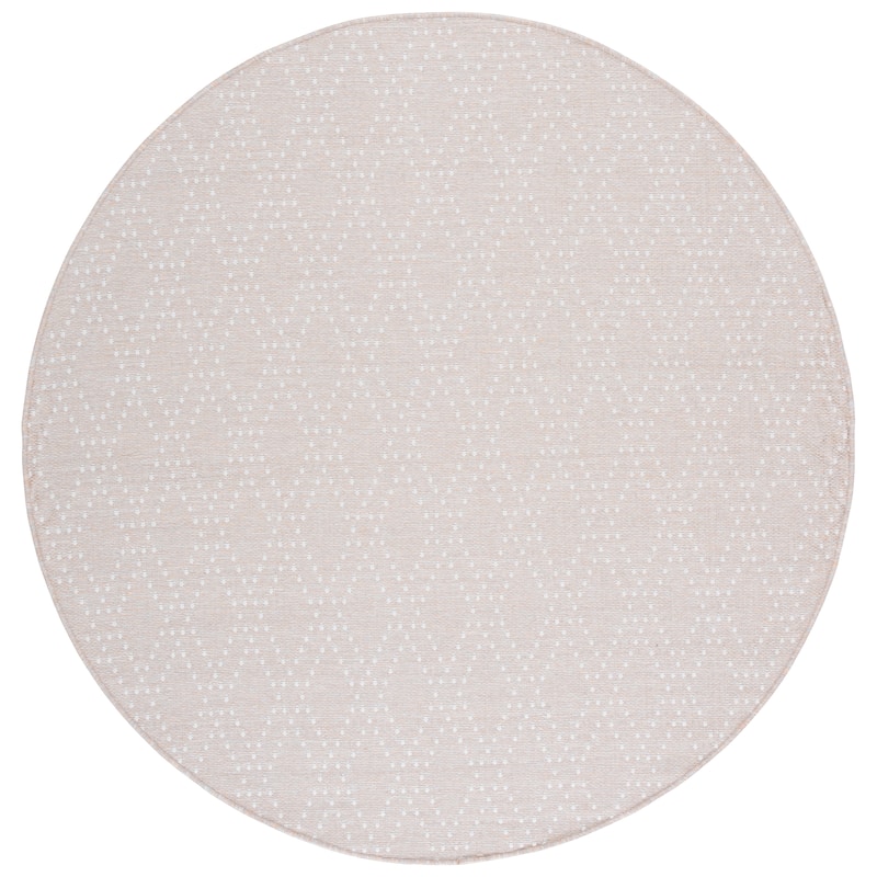 SAFAVIEH Sunset Jenja Indoor/Outdoor Washable Backyard Patio Rug - 6'7" Round - Salmon/Grey