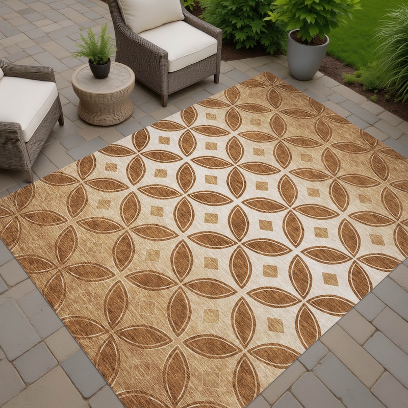 Machine Washable Indoor/ Outdoor Modern Gia Chantille Rug