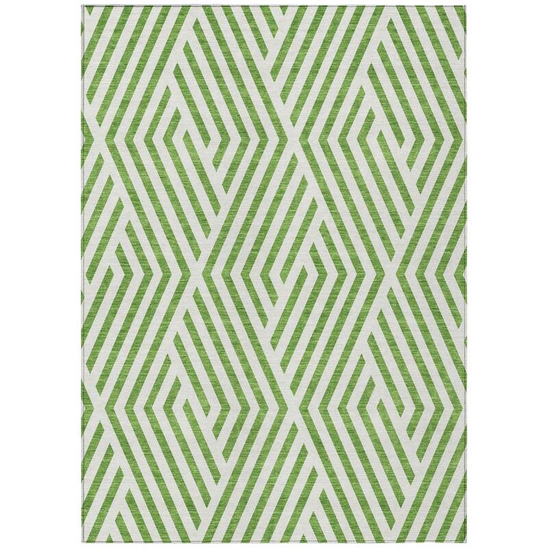 Machine Washable Indoor/ Outdoor Modern Diamonds Chantille Rug