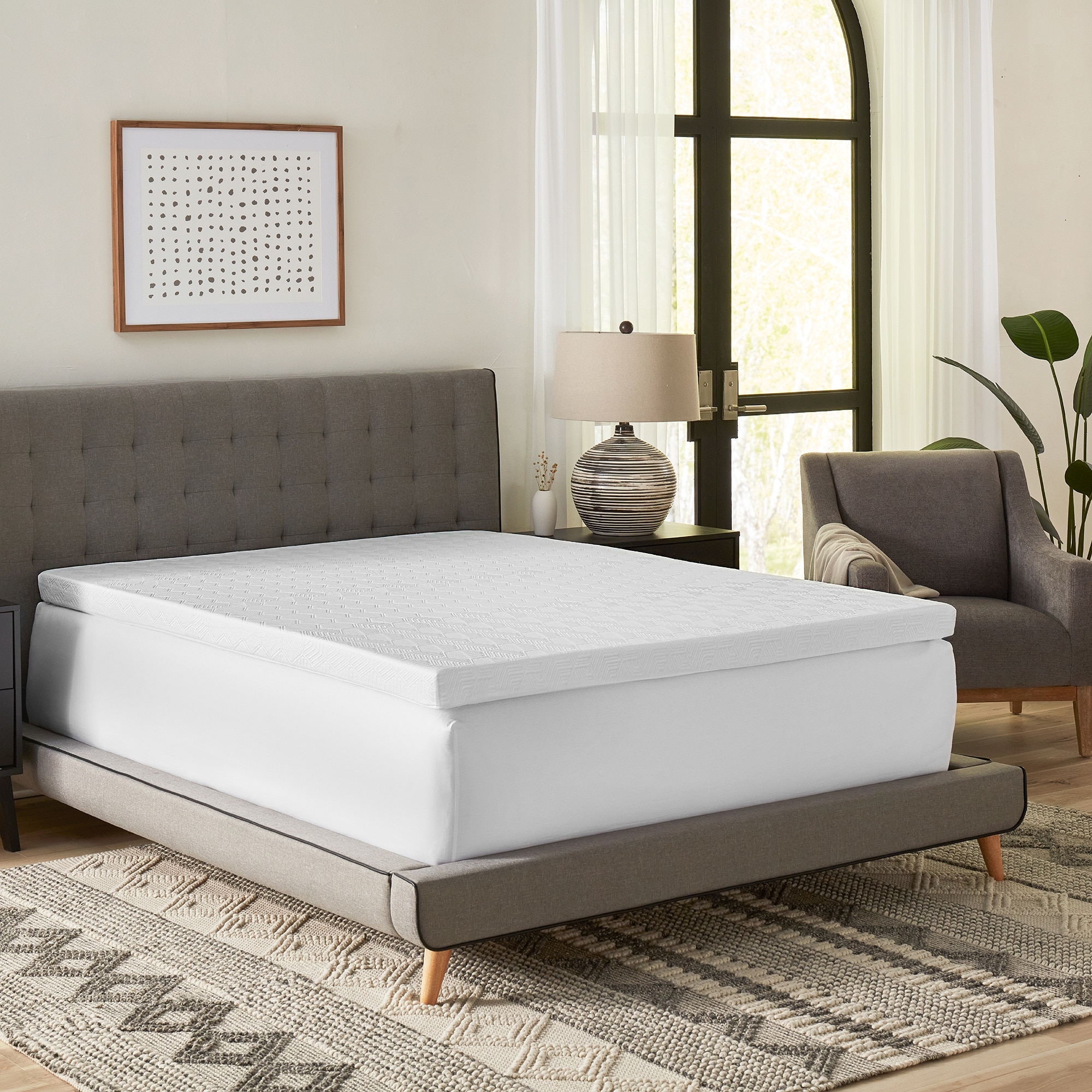 Bodipedic Cooling 3-Inch Memory Foam Mattress Topper with Cooling Cover