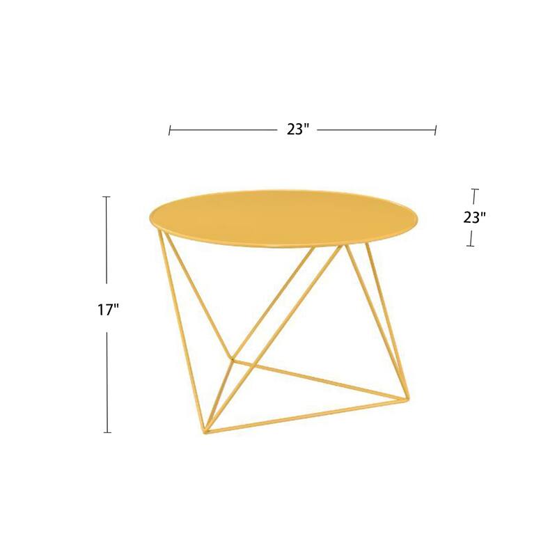 Round Table Accent Table in Metal Base