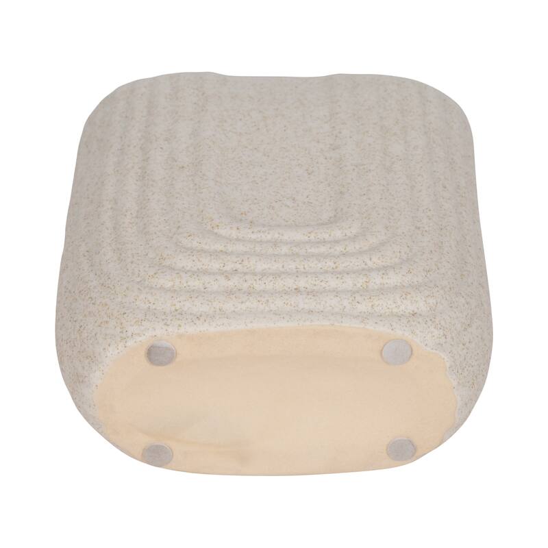 Rectangular Speckled Sand Upside Down Arch Vase - Ivory, 8"