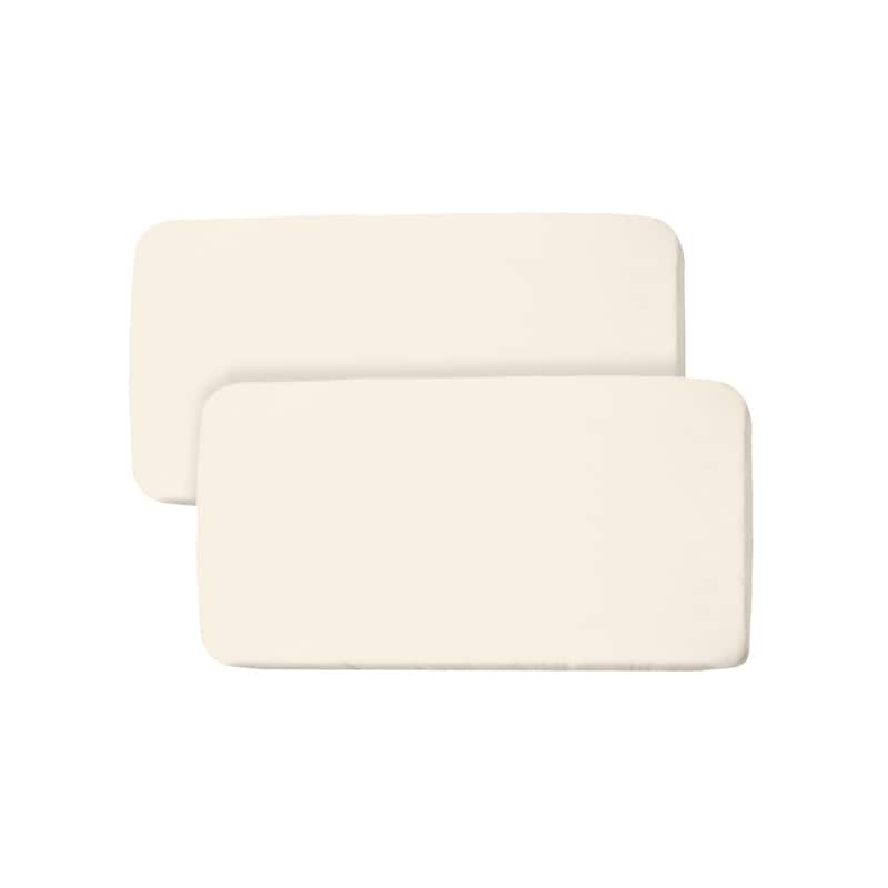 BreathableBaby All-in-One Fitted Sheet & Waterproof Cover for 33" x 15" Bassinet Mattress (2-Pack) - Natural Ecru