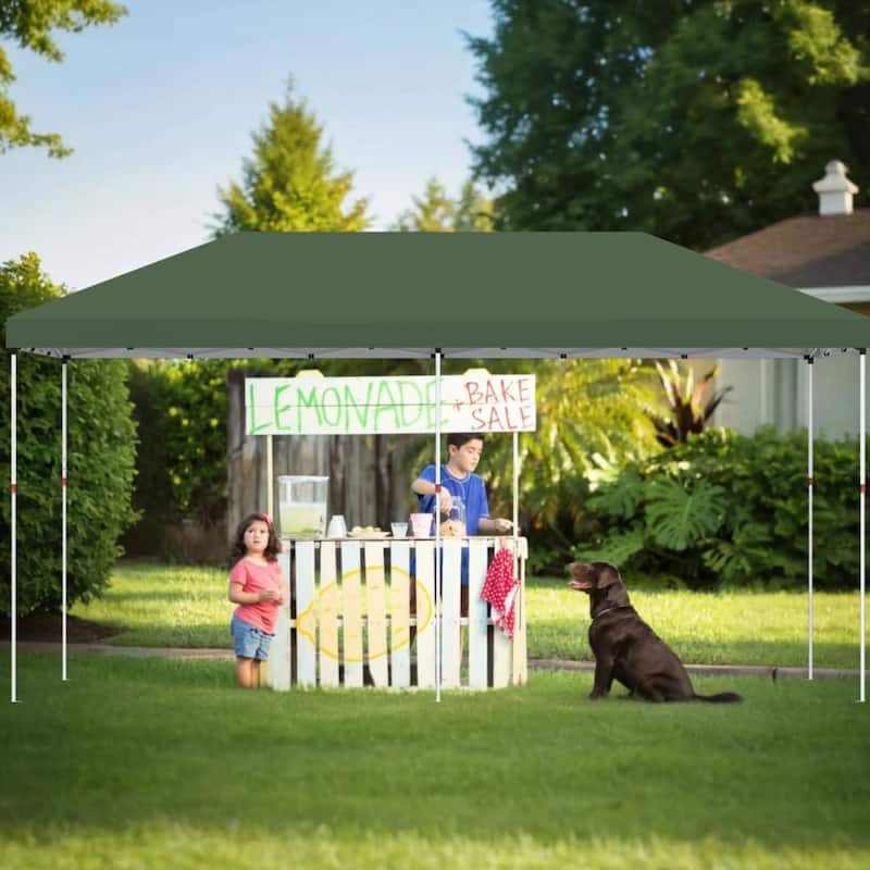 Portable Outdoor 10x20 Pop Up Canopy Tent for Picnics, Camping - Green