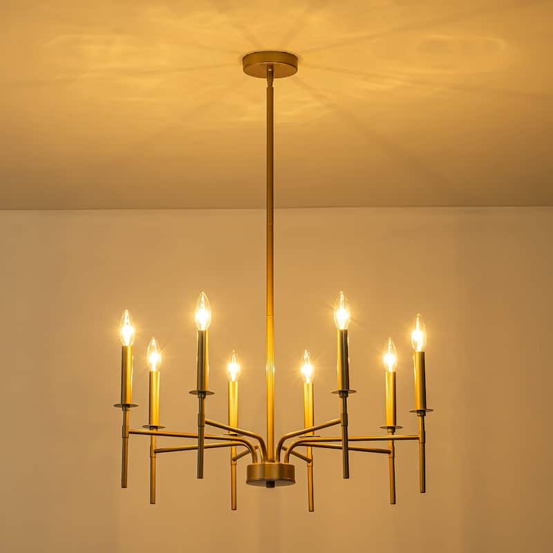 Starsky 8-Light 27'' Traditional Classic Candle Farmhouse Chandelier