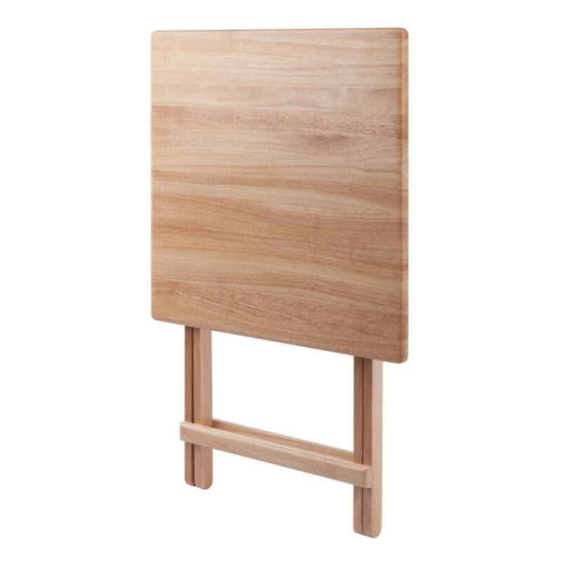 5-Piece Square Wooden Folding Table and Chair Set - 32.25" - Brown