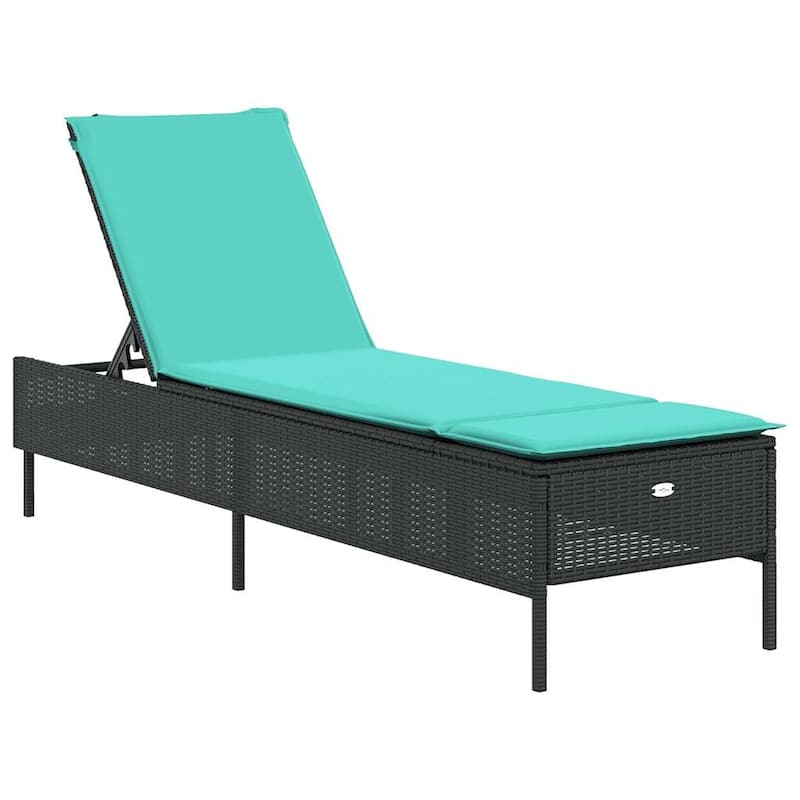 vidaXL Sun Lounger Set with Cushion Outdoor Chaise Lounge 3 Piece Poly Rattan