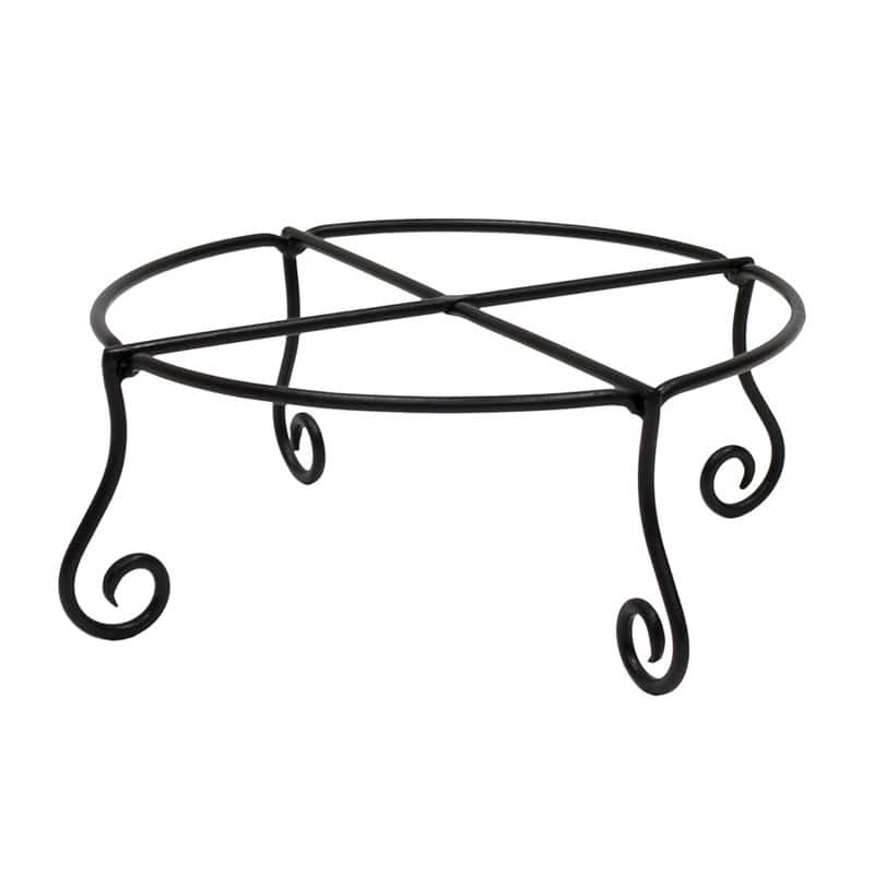 Achla Designs Large Short Piazza Plant Stand, 17 Inch Diameter, Black Powder Coat Finish
