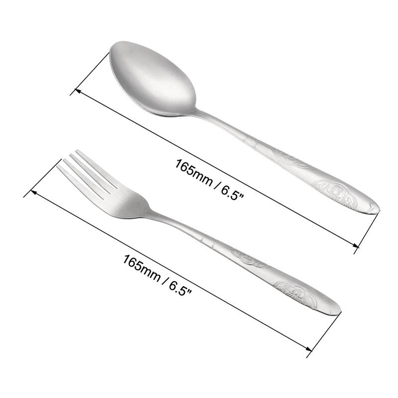 3-in-1 Stainless Steel Fork Spoon Chopsticks Set Portable Utensils with Pen Box - Silver Tone, Green