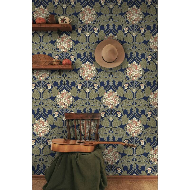 NextWall Hydrangea Floral Peel and Stick Wallpaper