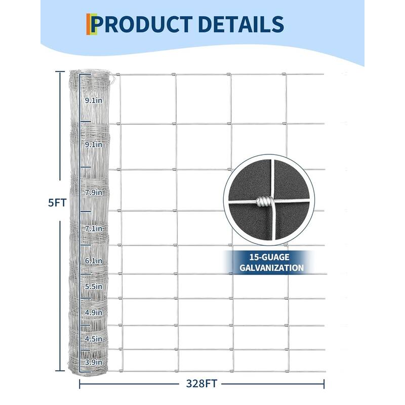 Heavy Duty Farm Fence, with Thick Zinc Coating