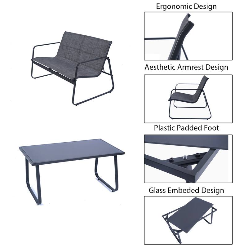 Kozyard Sofia 4 Pieces Patio/Outdoor Conversation Set