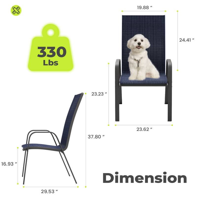 4-Pieces Stackable Black Steel Frame Stationary Dining Chair Dining Chairs Set