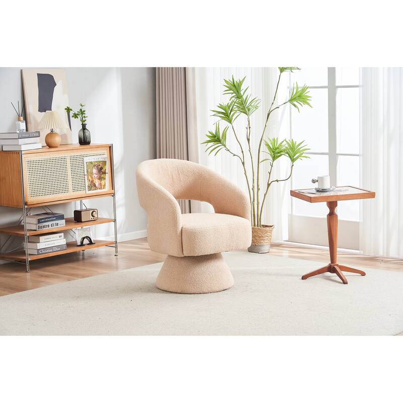 Swivel Round Barrel Accent Armchair for Living Room, Bedroom