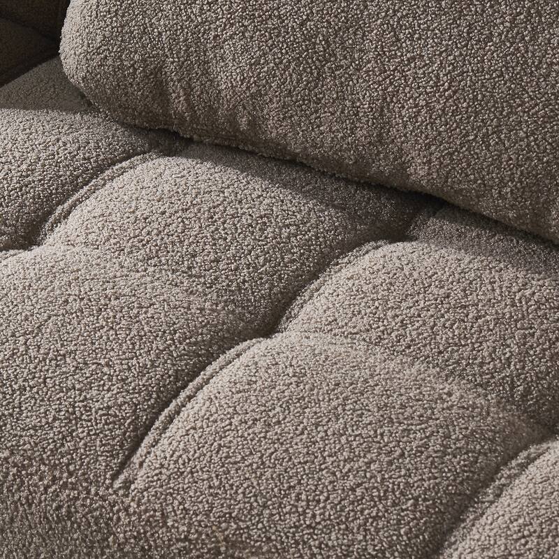 Chenille Single Modular Sofa Bed with Solid Wood Frame for Living Room