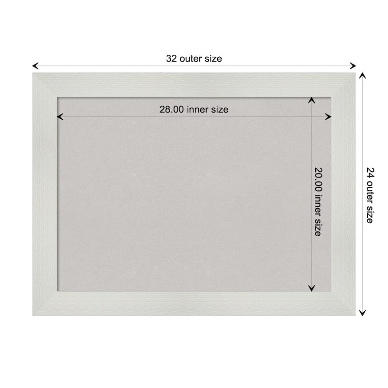 Mosaic White Framed Grey Corkboard Bulletin Board - Board Size 28x20