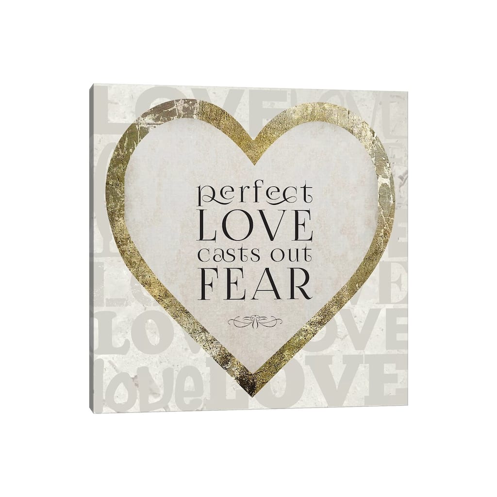 iCanvas "Gold Foil And Black Text Scriptures 4" by Melody Hogan Canvas Print