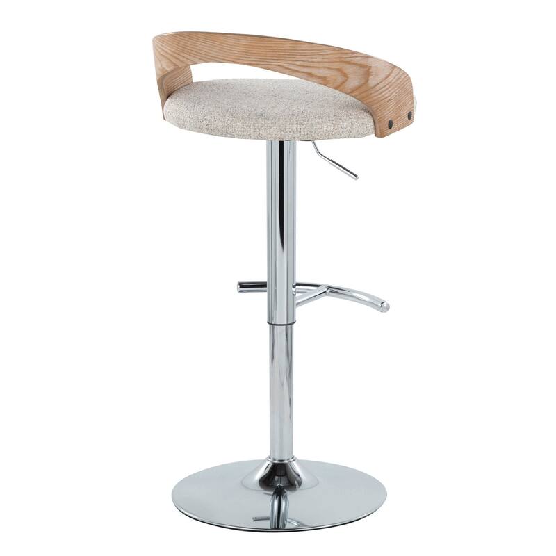 Grotto Adjustable Barstool with Chrome Base- Set Of 3